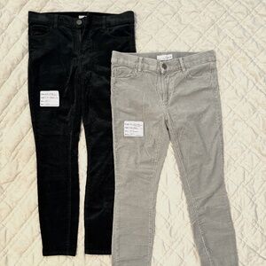 Bundle: LOFT Modern Skinny Corduroy Pants – Size 26/2 (Dark Green & Light Grey)